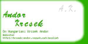 andor krcsek business card